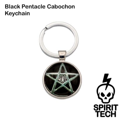 Black Pentacle Cabochon Keychain