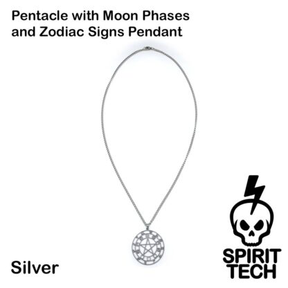 Pentacle with Moon Phases and Zodiac Signs Pendant - Image 4