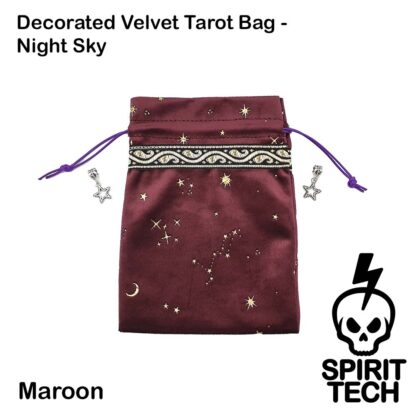 Decorated Velvet Tarot Bag - Night Sky - Image 2